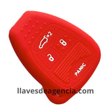 Funda protector de silicón para llave inteligente Chrysler Jeep Dodge 4 botones cerrar abrir cajuela pánico, calidad de horno antiderrapante resistente a altas temperaturas caídas golpes y mojadas