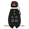 Funda Protector Silicón Llave Inteligente Chrysler Jeep Dodge - 7 Botones Cerrar Abrir Cajuela Pánico Arrancador Remoto Puertas Laterales Corredizas Izquierda Derecha - Negro Rojo Azul - Calidad Horno Antiderrapante - Negro