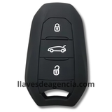 Funda protector silicón para llave inteligente Peugeot 208 308 2008 3008 Citroen C3 C4 C5 DS3 calidad horno negro