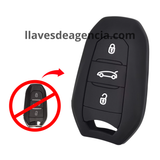 Funda protector silicón para llave inteligente Peugeot 208 308 2008 3008 Citroen C3 C4 C5 DS3 calidad horno negro