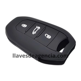 Funda protector silicón para llave inteligente Peugeot 208 308 2008 3008 Citroen C3 C4 C5 DS3 calidad horno negro