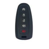 Funda protector silicón para llave inteligente presencia Ford Escape Explorer Edge Flex Focus Taurus Lincoln MKS MKT MKX Mustang 5 botones arrancador remoto tipo lengua bala negro