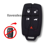 Funda protectora de silicón color negro para llave presencia Land Rover LR2 Range Rover con 5 botones, antiderrapante y resistente a altas temperaturas