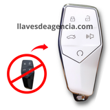 Funda protectora TPU blanca con bordes dorados para llave inteligente de 5 botones pánico cerrar abrir cajuela arranque resistente a caídas y golpes calidad horno premium