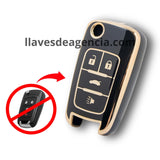 Funda protectora TPU premium para llave Chevrolet Opel Vauxhall de 4 botones con acabado brillante y detalles dorados resistente al agua golpes y arañazos protección completa