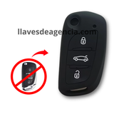 Funda protector de silicón antideslizante para llave abatible flip Peugeot 3008 5008 Citroen C2 C3 C4 C5 C4L DS3 DS4 DS5 DS6 C8 3 botones cerrar abrir cajuela calidad de horno resistente a altas temperaturas