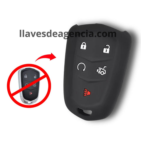 Funda protector de silicón antideslizante para llave Cadillac CT6 ATS CTS XTS SRX XT5 Escalade Corvette C7 5 botones 2015-2019 calidad de horno resistente a altas temperaturas