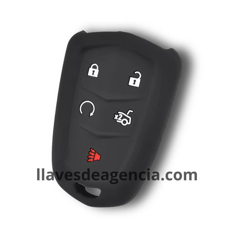 Funda protector de silicón antideslizante para llave Cadillac CT6 ATS CTS XTS SRX XT5 Escalade Corvette C7 5 botones 2015-2019 calidad de horno resistente a altas temperaturas