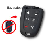 Funda protector de silicón antideslizante para llave inteligente Cadillac SRX CTS ATS XTS ESV CT6 Escalade 6 botones cerrar abrir arrancador remoto a distancia cristal de cajuela pánico cajuela 2015-2019 calidad de horno resistente a altas temperaturas