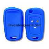 Detalle funda silicón azul antiderrapante llave abatible Chevrolet Cruze Sonic cajuela