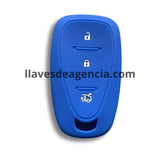 Detalle funda silicón azul llave Chevrolet Onix Aveo Sonic Cruze Spark antiderrapante