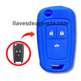 Funda silicón azul llave abatible Chevrolet Cruze Sonic 3 botones cajuela antiderrapante
