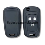 Funda silicón negro llave abatible Chevrolet Cruze Sonic 3 botones cajuela antiderrapante