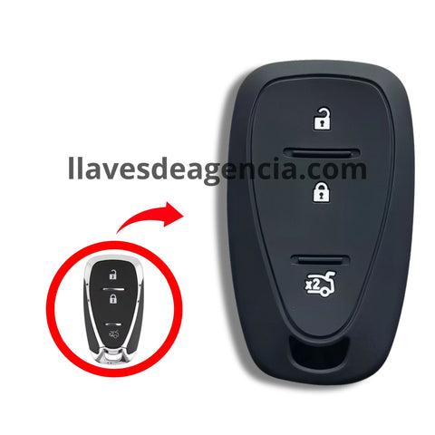 Funda silicón negro antiderrapante llave Chevrolet Cruze Spark Onix Volt Aveo Sonic Presencia