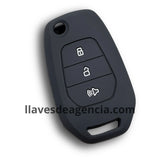Funda de silicón color negro para llave abatible tipo navaja flip de 3 botones abrir cerrar pánico compatible con Chevrolet S10 Max y Maxus T60 T70 T90 V80 G10 con protección completa