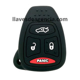 Funda de silicón antiderrapante grado horno para llave control remoto CY22 de 4 botones cerrar abrir cajuela pánico compatible con Chrysler 300 300C Dodge Charger Durango Magnum Dakota Ram Jeep Grand Cherokee Commander Aspen resistente al agua y lavadora con protección total