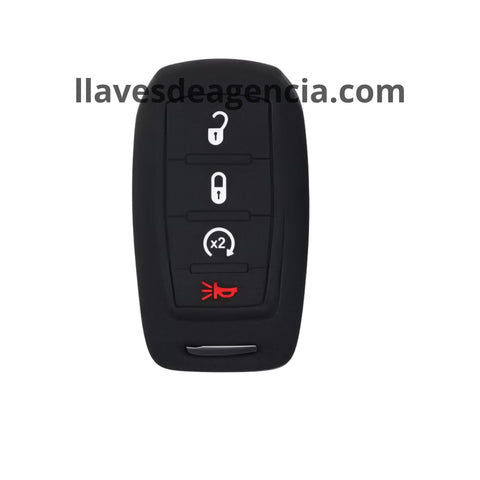 Funda protectora de silicón antideslizante color negro para llave Dodge Ram 1500 2500 TRX y Jeep Liberty 4 botones 2020 2021 2022, resistente al agua y altas temperaturas, ajuste preciso