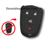 Funda de silicón antiderrapante grado horno para llave inteligente de 4 botones cerrar abrir cajuela pánico compatible con Cadillac Escalade ESV XT5 XT4 XT6 CT5 CT6 CT4 XTS SRX STS ELR 2014-2018 con protección resistente a altas temperaturas