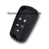 Funda de silicón antiderrapante grado horno para llave inteligente de 5 botones abrir cerrar cajuela arrancador a distancia pánico compatible con Chevrolet Cruze Malibu Camaro Sonic Impala Equinox Buick Encore GMC Terrain con protección resistente a altas temperaturas golpes caídas y humedad