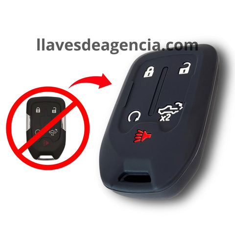 Funda de silicón antiderrapante impermeable para llave inteligente Chevrolet Silverado GMC Sierra Tahoe Yukon 2019 2020 2021 2022 2023 resistente agua