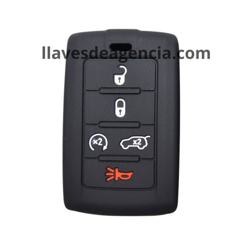 Funda protectora de silicón antideslizante color negro para llave inteligente de presencia Jeep Wagoneer Grand Cherokee L Dodge Ram 1500 2500 TRX 2021 2022 2023 2024 2025, resistente al agua y altas temperaturas