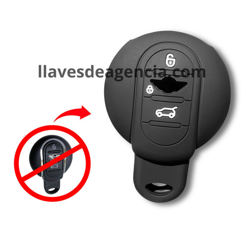 Funda de silicón negra para llave Mini Cooper F54 F55 F56 F60 Countryman Clubman ONE D S JCW 2014 2015, 2 botones abrir cajuela