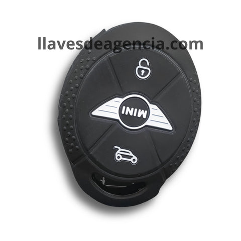 Funda silicón calidad horno para llave Mini Cooper, detalle de material resistente a altas temperaturas, caídas y líquidos, color negro