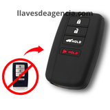 Funda protectora de silicón negro antiderrapante para llave Honda Acura MDX, RLX, ILX, RDX, TL, TLX, ZDX 2016-2020, diseño de 4 botones con cajuela y pánico, resistente a altas temperaturas