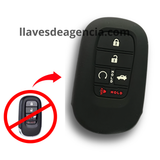 Funda protectora de silicón negro antiderrapante para llave Honda Civic, Accord, Passport, Pilot, CR-V 2021-2023, diseño de 5 botones con botón de arranque y cajuela, resistente a altas temperaturas