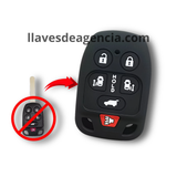 Funda protectora de silicón negro antiderrapante para llave Honda Odyssey 2011-2014, diseño de 6 botones con 2 puertas corredizas y cajuela, resistente a altas temperaturas