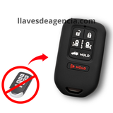 Funda protectora de silicón negro antiderrapante para llave Honda Odyssey puertas laterales 2014-2016, diseño de 2 botones con botón de cajuela, resistente a altas temperaturas