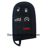 Funda protectora de silicón color negro antiderrapante grado horno para llave inteligente control remoto CY26 de 4 botones compatible con Fiat 500 500L 500X Toro Chrysler 300 Dodge Challenger Durango Charger Journey Ram 1500 2500 Jeep Cherokee Grand Cherokee Compass Renegade Wrangler resistente al agua y lavadora con protección total