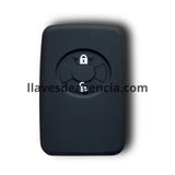 Funda protectora de silicón negro antideslizante para llave inteligente de presencia keyless Toyota con 3 botones cerrar cajuela abrir, compatible Avalon Camry Corolla Yaris RAV4 2005-2007, calidad de horno resistente a altas temperaturas hasta 200°C, color clásico y elegante
