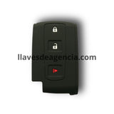 Funda protectora de silicón negro antideslizante para llave inteligente de presencia keyless Toyota con 3 botones cerrar abrir pánico, compatible Prius Corolla Verso Camry 2004-2009, calidad de horno resistente a altas temperaturas hasta 200°C