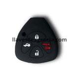 Funda protectora de silicón negro antideslizante para llave Toyota con 4 botones cerrar abrir cajuela pánico, compatible Yaris Vitz Auris MK I Corolla Verso Hilux 7 RAV4 Camry Avalon Venza iQ Porte 2007-2012, calidad de horno resistente a altas temperaturas hasta 200°C