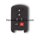 Funda protectora de silicón negro antideslizante para llave inteligente de presencia keyless Toyota Sienna con 6 botones cerrar abrir puerta lateral izquierda derecha corrediza cajuela pánico 2011-2021, calidad de horno resistente a altas temperaturas hasta 200°C