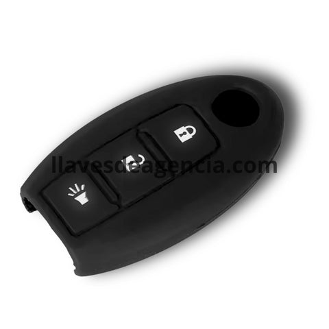Funda protectora de silicón negro antideslizante para llave de presencia Nissan con 3 botones, compatible con Altima, X-Trail, Qashqai, Skyline, Juke, Micra, March, Leaf, Note, Patrol, Tiida, calidad de horno resistente a altas temperaturas
