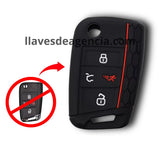 Funda protectora de silicón calidad de horno para llave Volkswagen Golf Wagon Jetta GTI Polo Tiguan Atlas E-Golf MK7 Skoda Octavia Sportswagen Seat León Ibiza, antideslizante resistente altas temperaturas