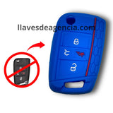 funda silicón protectora llave Volkswagen golf Jetta gti polo tiguan atlas Škoda Octavia seat león mk7 antideslizante color azul