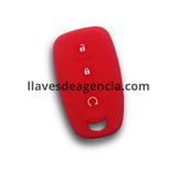 Funda protectora de silicón color rojo antiderrapante grado horno para llave inteligente de 3 botones abrir cerrar arrancador remoto a distancia compatible con Chevrolet Malibu Cruze Equinox Trax Tracker Trailblazer Camaro Spark Orlando 2019-2020 con protección resistente a altas temperaturas golpes caídas y humedad