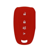 Funda protectora de silicón color rojo antiderrapante grado horno para llave inteligente compatible con Chevrolet Malibu XL Equinox Cruze Spark Sonic Camaro Volt Bolt Captiva Impala Trax Orlando Tahoe Suburban Traverse con protección resistente a altas temperaturas golpes caídas y humedad