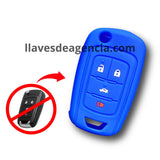 Funda protector de llave de silicona azul para cruze malibu chevrolet 