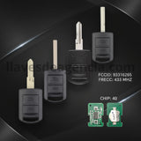 Llave Chevrolet Corsa Opel Vauxhall Corsa Meriva Combo Tigra 2001-2009 FCCID 93316265 433MHz ID40 con chip