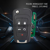 Llave Chevrolet Malibu Impala Cruze Traverse Buick LaCrosse Regal OHT01060512 315MHz sin presencia 4 y 5 botones