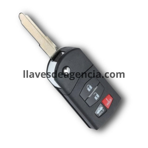 Llave control remoto Mazda 4 botones con cajuela y pánico compatible con Mazda 3, Mazda 6, MX-5, incluye lámina virgen sin cortar, material ABS resistente, repuesto de calidad
