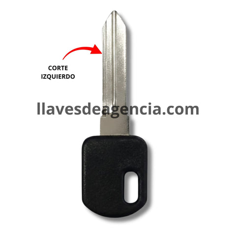 Llave hueca Chevrolet Montana Silhouette 2000-2005 lado del corte izquierdo marcado en rojo para compra correcta