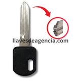 Perfil lateral de llave hueca Chevrolet Montana Silhouette 2000-2005 con cavidad para chip transponder PK3