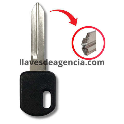 Perfil lateral de llave hueca Chevrolet Montana Silhouette 2000-2005 con cavidad para chip transponder PK3