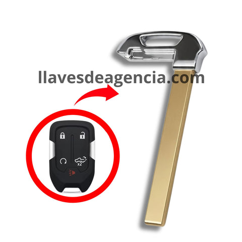 Llave de presencia Chevrolet mostrando el inserto y el alojamiento donde se coloca dentro de la llave inteligente Smart Key