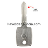 Llave virgen Kenworth bronce níquel KE-25A EX25A corte lado derecho compatible camiones carga pesada sin chip transponder - vista frontal completa